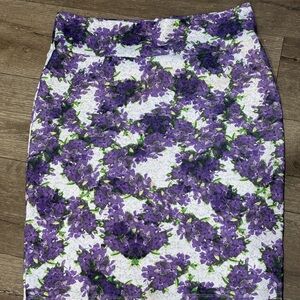 LuLaRoe Purple and Green Pencil Skirt Knee-Length Casual